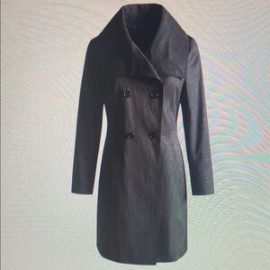 Elegant Black Double-Breasted Women's Coat